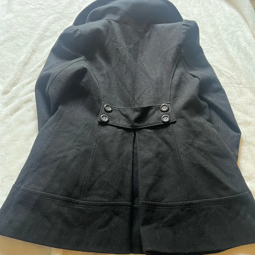 Apt 9 Peacoat Womans Medium - Wool Black - Shawl Collars Thick Warm Cozy - Picture 6 of 8
